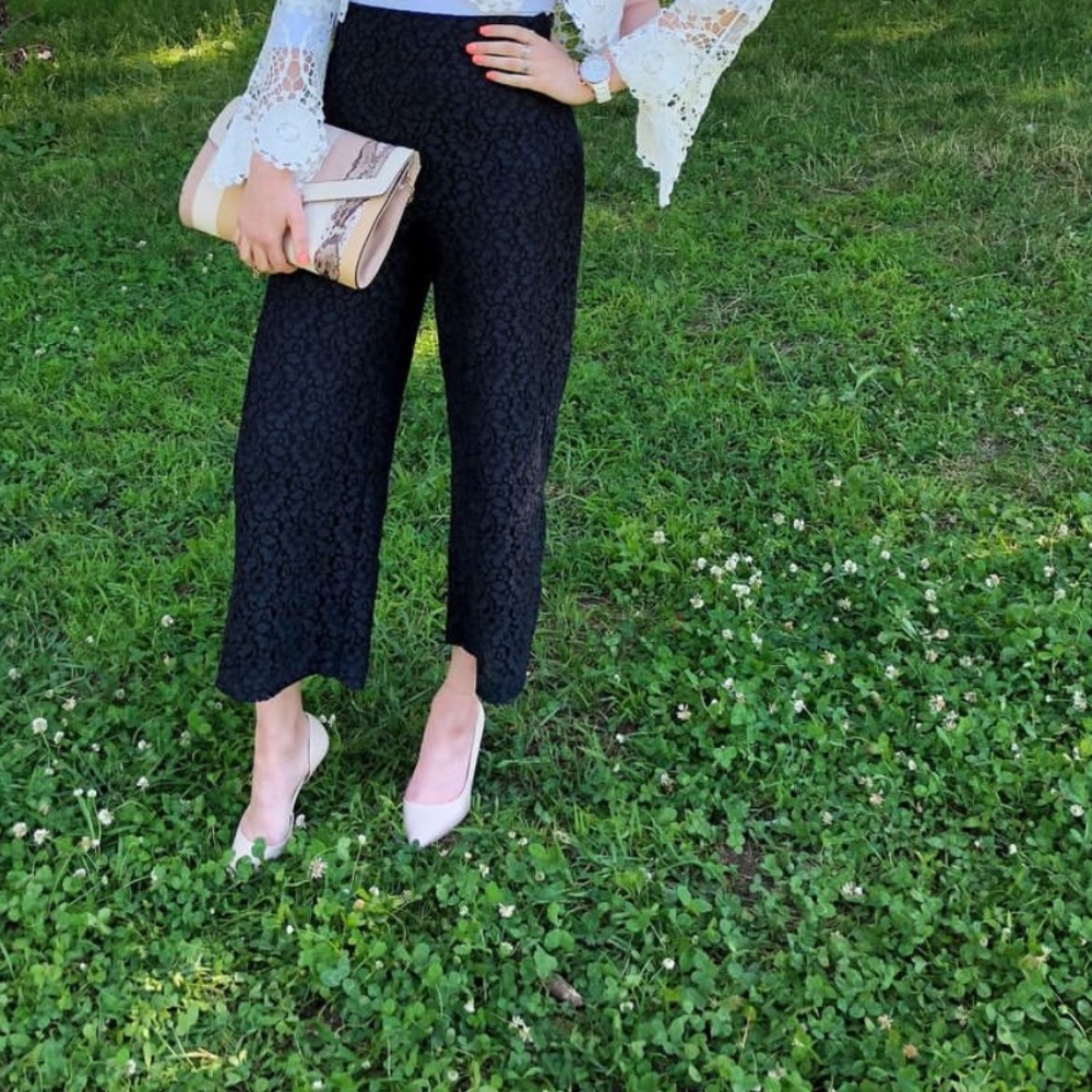 Zara Lace Cropped Pants